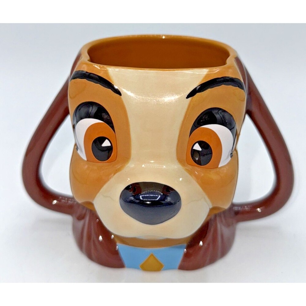 Disney Parks Lady & The Tramp LADY 3D Sculpted 20oz Coffee Mug Double Handle NEW